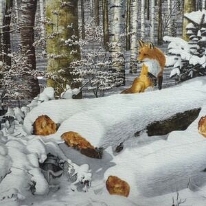 Conrad Mieschke Winter Magic Framed Fox Art Print 1985 Snowy Forest 11x9‎